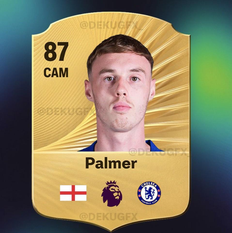 上涨2点，博主：帕尔默在FC26中的能力值为87